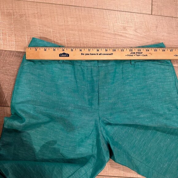 TALBOTS WOMENS GREEN LINEN SHORTS SIZE 6 - Picture 6 of 9